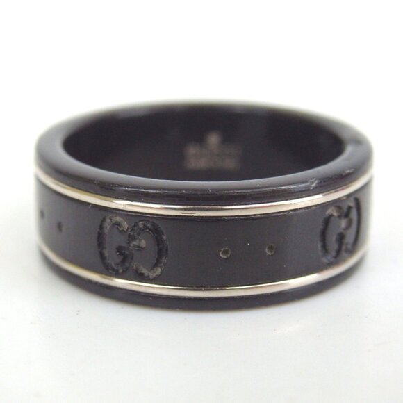 Authentic GUCCI GG pattern icon ring ceramic [Used] - Picture 2 of 9